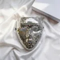 Disco mirror mask for party and Halloween, shiny reflective cyber style masquerade variant. - Silver Disco Mask (DS-21A)