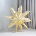 Faltbare Papierstern Laterne ausgehöhlte Schneeflocke Hängedeko für Weihnachtsdeko Zuhause - Hohle Papierschneeflocke (SN10cy) / 18 Zoll / Milchgelb