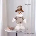 Christmas snowman plush toy with plaid hat and knitted sweater, 36cm festive holiday decor - 36cm Retro Style Short-Legged Snowman
