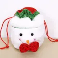 Christmas plush snowman drawstring gift bag, sweet candy storage bag holiday decor. - Snowman (CH-B18B)