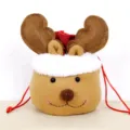 Christmas reindeer gift bag khaki felt cute candy packaging for holiday party decor. - Reindeer (CH-B18C)