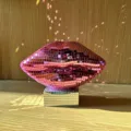 Pink lips disco ball home decor sparkling mirror ornament for party wedding festival. - Ornament Style / Pink