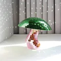 Green and pink mirror glass mushroom disco ball ornament home party decor variant style - Green Cap Pink Stem