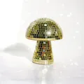Gold mushroom disco ball ornament reflective glass mirror decor for home party desktop art item - Gold
