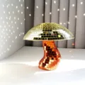 Mushroom disco ball mirror glass ornament trendy home decor sparkling reflective table lamp. - Gold Cap Red Stem