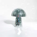 Silver glass mirror mosaic mushroom disco ball ornament for home decor and party table. - Silver