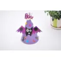 Halloween paper party hat cute bat ghost cartoon conical hat children holiday dress up prop - One Size / WMZ-03 Purple (Cartoon BOO Bat Style)