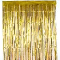 Gold foil fringe curtain 2x1m metallic tinsel backdrop for birthday party wedding decoration - Gold Style (YSL01G)