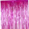 Hot pink metallic fringe curtain for birthday party wedding stage backdrop photo booth decor - Rose Red Style (YSL01FU)