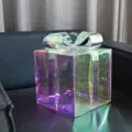 Holographic transparent gift box decoration iridescent bow for Christmas home decor items - 20cm / Transparent Iridescent