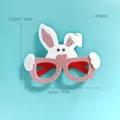 Kids Easter Bunny Glasses Glitter Party Eyewear Cute Holiday Costume Props 16.5x12.5cm - Square Bunny Style (EA-YJ01)