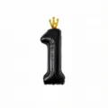 40 inch black number 1 foil balloon with gold crown for birthday party decoration supplies - Number 1 / 40 Inch / Black