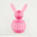 Pink honeycomb paper rabbit decoration, foldable accordion bunny ornament for Easter party decor. - 40cm Large / Pink (40cm)