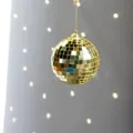 Gold disco mirror ball variant, reflective glass hanging decoration for party and stage. - 12cm / Gold