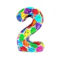 40-inch colorful number 2 foil balloon, vibrant party decoration for birthday celebrations. - Number 2