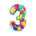 40 inch colorful number 3 foil balloon for birthday party decoration celebration supplies. - Number 3