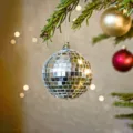 Hanging disco mirror ball for Christmas tree, party, wedding stage and home holiday decor. - 12cm / Silver