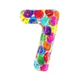 Palloncino in alluminio numero 7 colorato per festa di compleanno decorazione festiva. - Numero 7