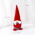 Christmas gnome plush toy with red heart, 34cm tall holiday dwarf doll decoration for party. - Holding Heart Braid Style (STY3036B) / 34cm Faceless Gnome Bean Bag Doll