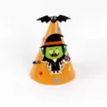 Kids Halloween Party Conical Paper Hat Cartoon Witch Costume Accessory Decoration - One Size / WMZ-08 Orange (Cartoon Batman Style)