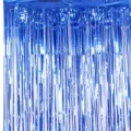 Blue foil fringe curtain for birthday party wedding stage backdrop decoration props 2x1m - Blue Style (YSL01B)