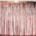 Rose gold tinsel fringe curtain 2m x 1m, shiny backdrop for birthday party wedding photo props. - Rose Gold Style (YSL01RG)
