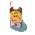Christmas stocking reindeer plush hanging holiday gift bag candy holder tree decoration SKU - Burlap Christmas Stockings Reindeer Style PJCH-W10
