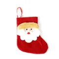 Christmas stocking with Santa Claus face design, red burlap hanging decoration for tree. - Linen Sock (Santa Claus Style) PJCH-W10