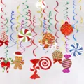 30pcs Caramelos de Navidad Colgantes Espirales Decoraciones Fiesta Techo Año Nuevo - Colgante de Remolino de Caramelo de Navidad (LXDS--S33) / 31 Piezas/Paquete