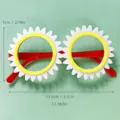 Sunflower novelty party glasses with red temples, fun decorative eyewear for beach and events. - One Size / YJ-P01 (Sunflower Decor Glasses)