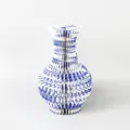Chinese style blue and white porcelain pattern honeycomb paper folding vase style. - Style A