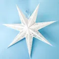 White paper star lantern hollow hanging decoration for holiday party ceiling decor. - WJX5-60A Hollow Floral / 60CM / White
