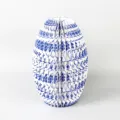 Blue and white porcelain pattern honeycomb paper vase, retro decorative ornament for home decor. - Style B