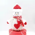 Cute Christmas snowman plush doll with knitted hat and scarf, festive holiday decoration toy. - Snowman / Knitted Skirt Style (CH-B25B)