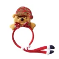 Christmas bear headband with Santa hat and bow tie cute holiday party hair hoop for kids adults - Long-Legged Bear Headband