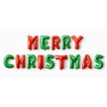 Christmas Merry Christmas letter foil balloons red green 16 inch holiday party decoration - Q10A 16 Inches / Red and Green