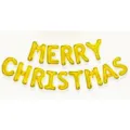 Gold MERRY CHRISTMAS foil balloons 16 inch letter banner for holiday party decoration. - Q10B 16 Inches / Gold
