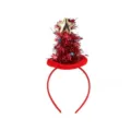 Christmas tree headband red tinsel hair hoop festive party hair accessory for holiday - Gold Velvet Hat Tree (YS003R) / Red