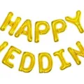 Ballons lettres en feuille d'or 16 pouces joyeux mariage fête décoration ballons ensemble - Style Lettre Happy Wedding (QTZ08A)
