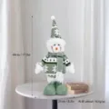 Christmas snowman plush doll decoration table ornament winter holiday gift toy green knit - 44cm Detailed Knit Short-Legged Snowman