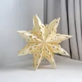 Hohler Papierstern Laterne Weihnachten dekorativer Schneeflocken Anhänger faltbare Heimdeko - Hohle Papierschneeflocke (SN07cy) / 14 Zoll / Milchgelb