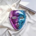 Disco mirror mask reflective cyberpunk party masquerade ball shiny face cover purple blue - Purple Blue Gradient Disco Mask (DS-21D)