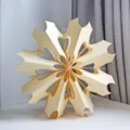 Gefaltete Papierstern Laterne fuer Weihnachts Party Dekoration, beigefarbener Stern. - Hohle Papierschneeflocke (SN08cy) / 16 Zoll / Milchgelb