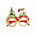 Christmas novelty glasses festive party eyewear with cute snowman and tree design for holiday fun. - Snowman/Tree (CHYJ-31-2) / Gold Glitter