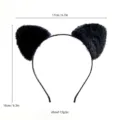 Black furry cat ears headband cute animal hair hoop fluffy party hair accessories 1pc - Black Plush Cat Ears Style(TK77)