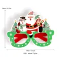 Weihnachtsbrille Party Dekoration Weihnachtsmann Schneemann Feste Feiertag Requisite - Weihnachtsmann/Schneemann/Elf (CHYJ-87-2) / 14x13cm / Grüner Schneeflockenrahmen