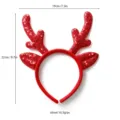 Red Sequin Reindeer Antler Headband Christmas Holiday Hair Accessory Cute Party Hair Hoop 1pc - Red Sequin Long Reindeer Antlers With Ears Style(TK78R)
