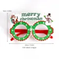 Weihnachtsfeier Neuheit Brille mit Weihnachtsmann und Schneemann, festliche Party Requisiten. - Buchstaben/Santa/Schneemann (CHYJ-87-5) / 14x9cm / Grüner Schneeflockenrahmen