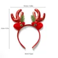 Diadema de astas de reno de Navidad diadema roja con purpurina accesorio para fiesta - Estilo de Astas de Reno Redondas con Brillo Rojo y Orejas(TK80R)