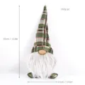 Bambola di peluche gnomo svedese di Natale con cappello a quadri verde e lunga barba decoro - Sacco a Fagiolo con Piedi Piatti (STY3030)